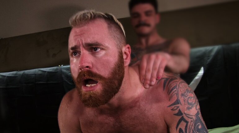 Zack Acland in two men and a dog 
